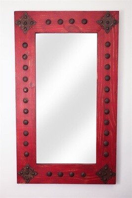 Rustic Mirror-Red Adobe-20x34 inches-Handmade-Wood