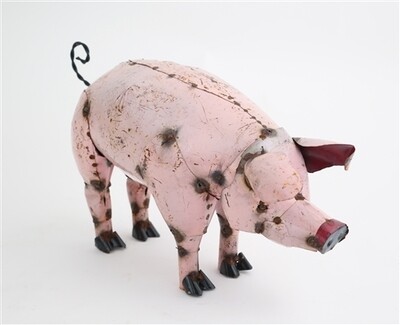 Recycled Metal-Pink Pig-Small