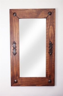 Vaquero Rustic Mirror-20x34 inches-Western-Iron Accents-Handmade-Wood