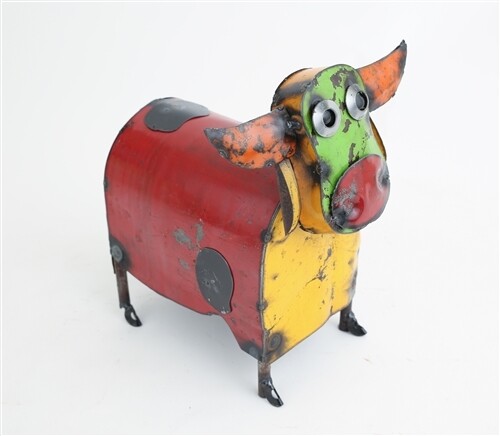 Recycled Metal Animals-Cow Small