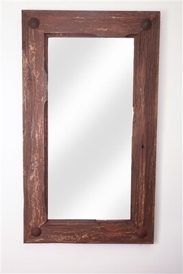 Rustic Mirror-Reclaimed Wood- From Old Doors - Vanity Mirror-20x32 inches