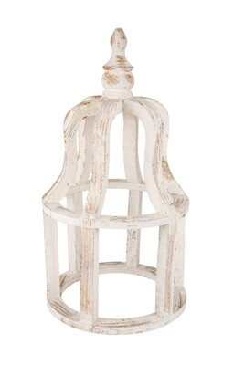 Farmhouse Crown-Wood-Primitive-Home Decor- Lantern-Handmade-13x27 inches-White
