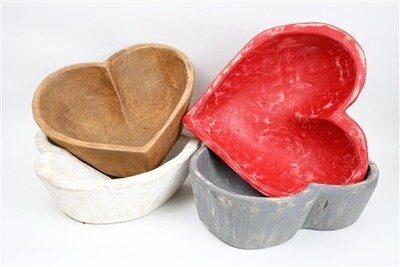 Heart Rustic Dough Bowl-Newborn Prop-Handcarved-15-16 inches
