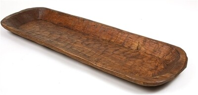 Extra Long Wooden Rustic Dough Bowl-Natural-12x40