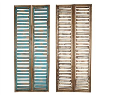 Milan Wood Shutters Windows-Pair-Farmhouse-24x60-Two Colors