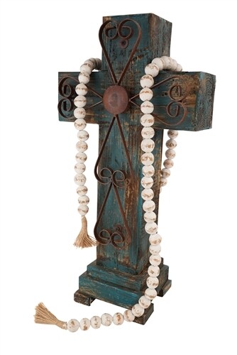 Farmhouse Clay Beads-Shabby White-72 in.-Large-CLEARANCE SALE