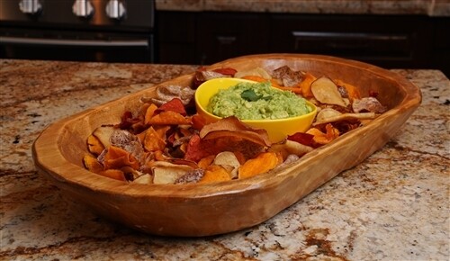 Food Safe Rustic Wooden Dough Bowl-Batea-Primitive-Trencher-Serving Bowl-Dough Bowl-11-12W x 19-20L x 2-3D inches