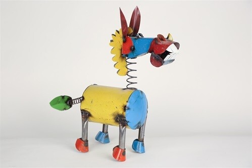 Recycled Metal Animals-Springy Donkey Medium