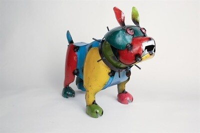 Recycled Metal Animals- Bulldog Large