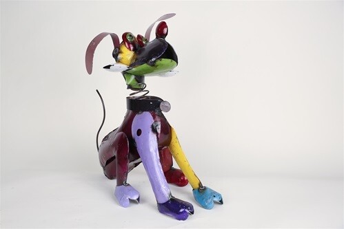Recycled Metal Animals-Pluto Large