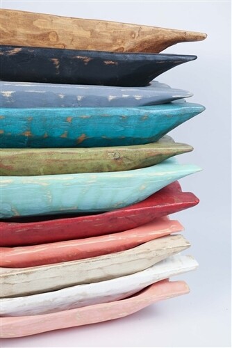 Eurotrenchy Deep Wooden Dough Bowl-Rustic-12x20 inches-Colors