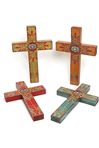 Concho Handmade Wall Cross-Beautiful-Hand Painted