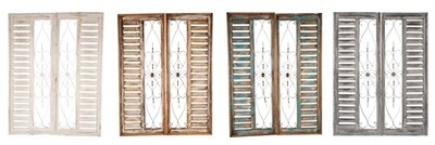 Palermo Wood & Iron Decorative Shutters-Farmhouse-Window-Wall 36x48 inches