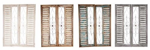 Palermo Wood & Iron Decorative Shutters-Farmhouse-Window-Wall 36x48 inches
