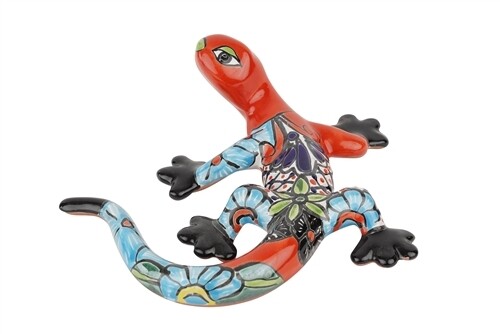 Talavera Garden Lizard-Handmade-Garden Decor-Wall-9x10x4
