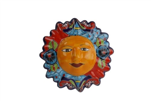 Talavera Sun-Garden-Handmade-Garden Decor-Wall-12 inches