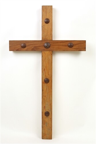 Old Door Clavos Cross-Wooden-Wall Cross-Reclaimed Wood-16x32 inches-Large-Clavos
