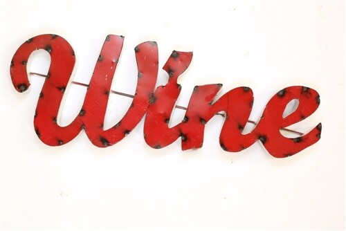 Recycled Metal Sign-Wine Small