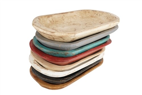 Wooden Dough Bowl-Batea-Rustic-Farmhouse-12x20 inches