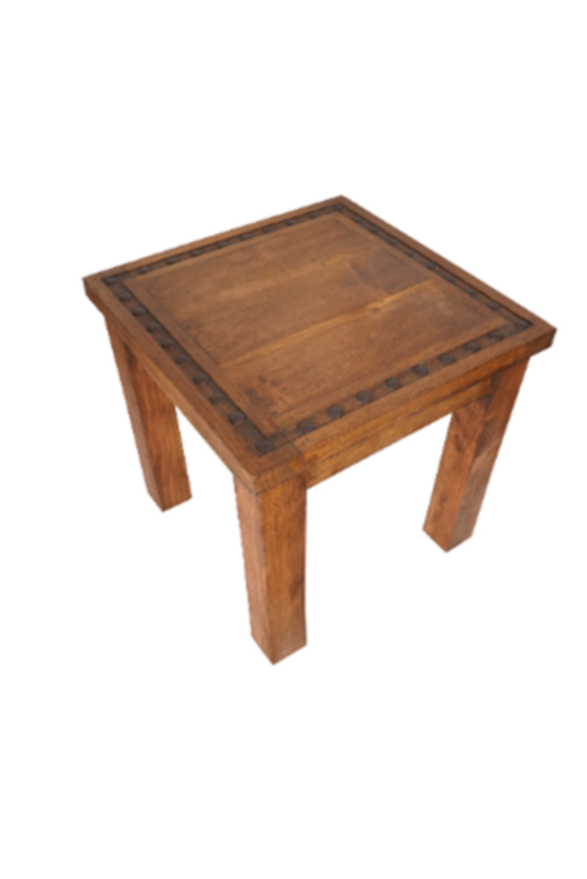 Wind River End Table-18 x 18 x 17H in-Cowboy-Western-Nailheads