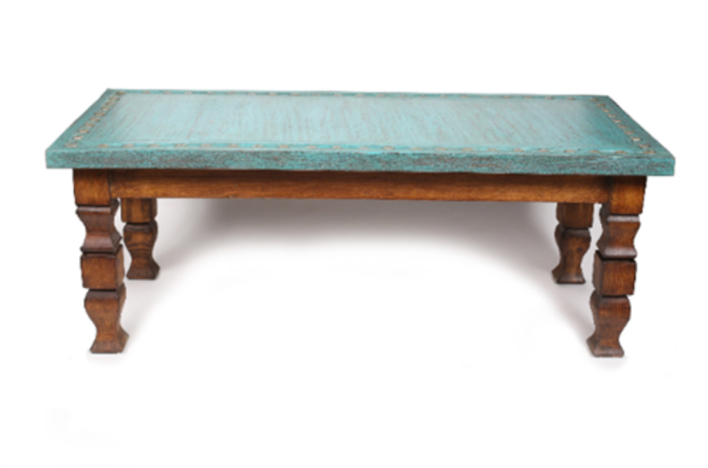 Silver Trails Turquoise Coffee Table 36L x 24W x 17H in-Western-Vintage Look
