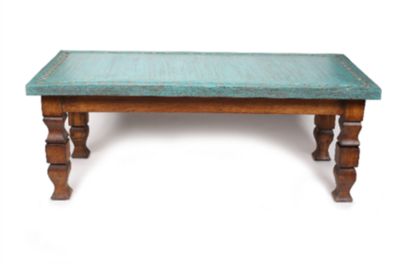 Silver Trails Turquoise Coffee Table 36L x 24W x 17H in-Western-Vintage Look