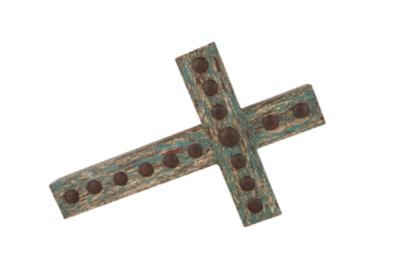Puebla Wall Clavo Cross-Mexican Folk Art-Crosses-Handmade-Wall-11x17-