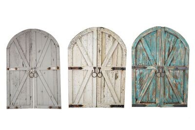 Farmhouse Arched Windows (Pair)-23x32-Three Color Choices-Small