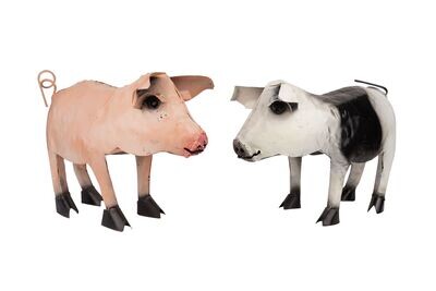 Farmhouse Metal-Standing Pig-Handmade-Garden Decor-20x10x12H inches-Two Colors