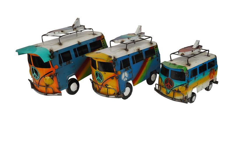 Peace VW Bug-Surfing-Colorful Metal-So Cool-Handmade-Hand Painted-Beach Vibes-3 Sizes-NEW