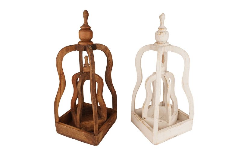 Concord Farmhouse Primitive Wood Lantern Set of 2-Handmade-Vintage Inspired-Farmhouse Kitchen-Centerpiece-Concord Set of 2 Lanterns