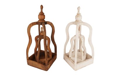 Concord Farmhouse Primitive Wood Lantern Set of 2-Handmade-Vintage Inspired-Farmhouse Kitchen-Centerpiece-Concord Set of 2 Lanterns