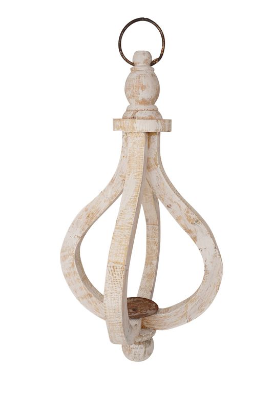 Winston Farmhouse Hanging Wood Lantern-13x24 inch-NEW-Farmhouse-Ornate Shabby White-Winston Hanging Lantern