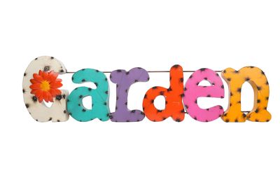 Garden Wall Recycled Metal Sign-40x11 inches-Patio-Garden Decor