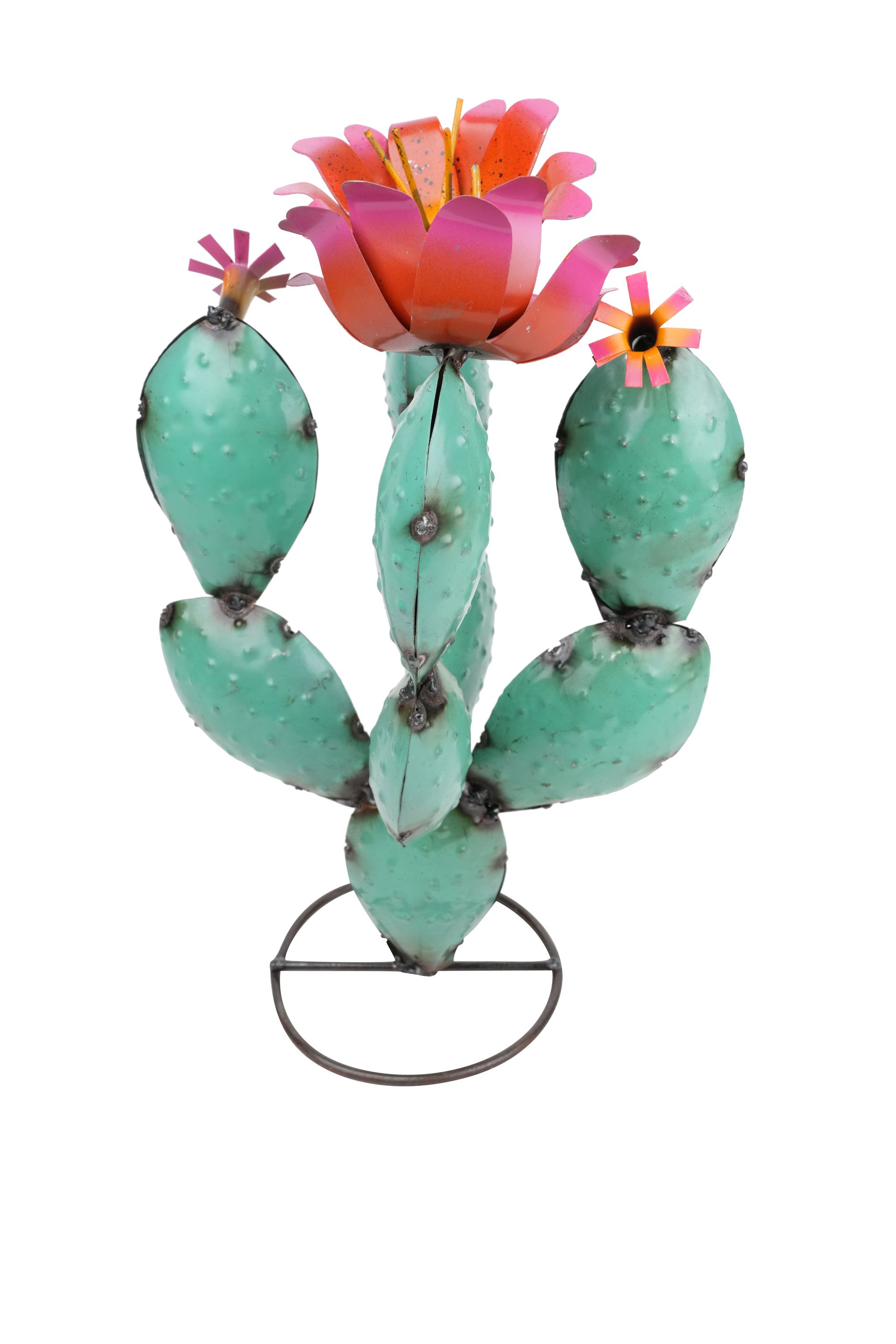 Desert Valley Metal Prickly Pear Cactus-11W x 16H inches-Garden-Handmade-Garden Decor-Desert Valley Prickly Pear Cactus-4 Colors-NEW