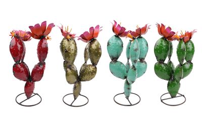 Desert Valley Metal Prickly Pear Cactus-11W x 16H inches-Garden-Handmade-Garden Decor-Desert Valley Prickly Pear Cactus-4 Colors-NEW