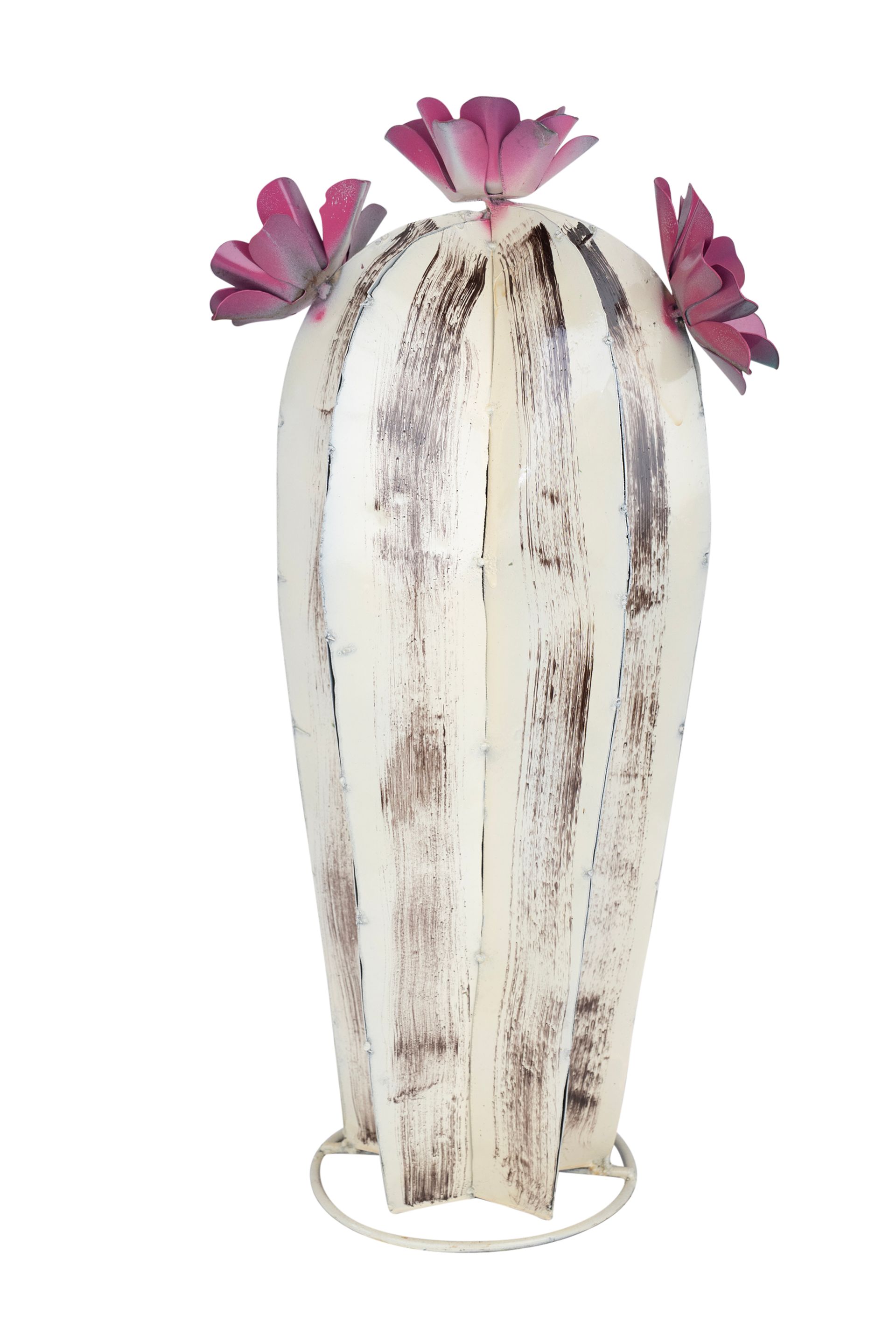 Yuma Metal White Cactus-Garden-Desert Decor-Handmade-Three Sizes-White-NEW