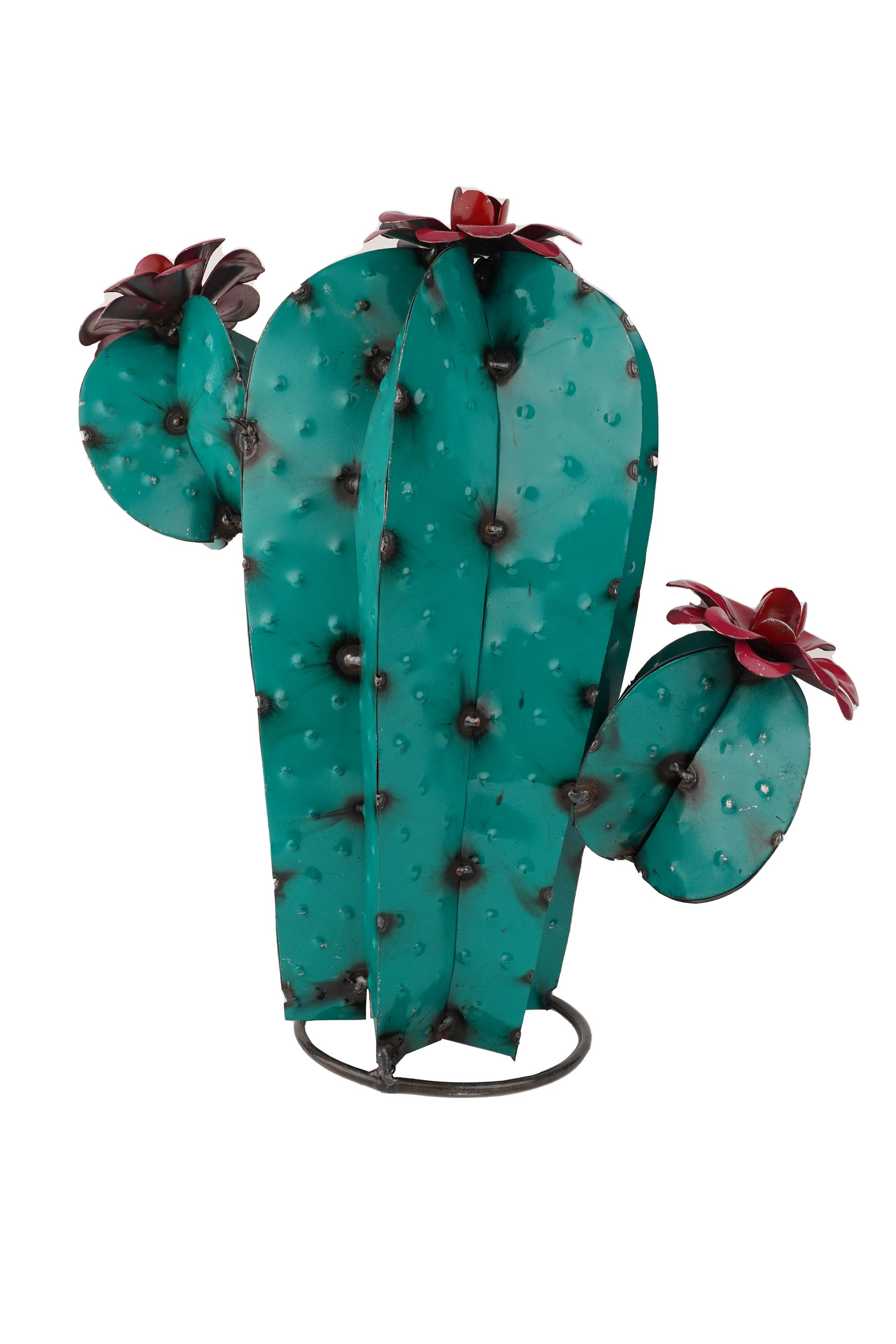 Sahuaro Metal Cactus-Three Sizes-Hand Painted-Garden-Handmade-Garden Desert Decor-Patio-Outdoor-Sahuaro-Turquoise