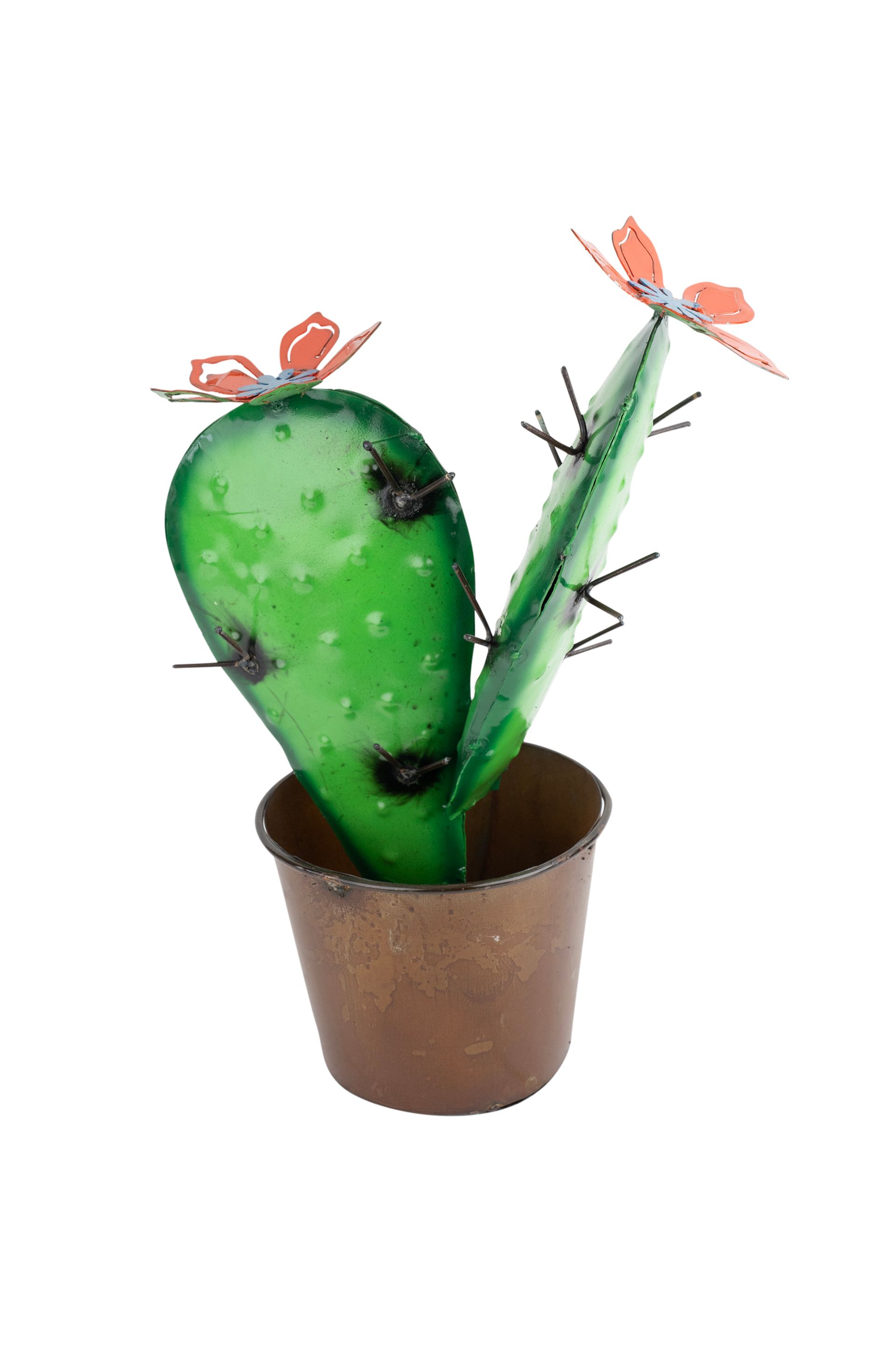 Prickly Pear Planter Cactus-12W x 17H inches-Hand Painted-Handmade-Garden Decor-Outdoor-Two Colors