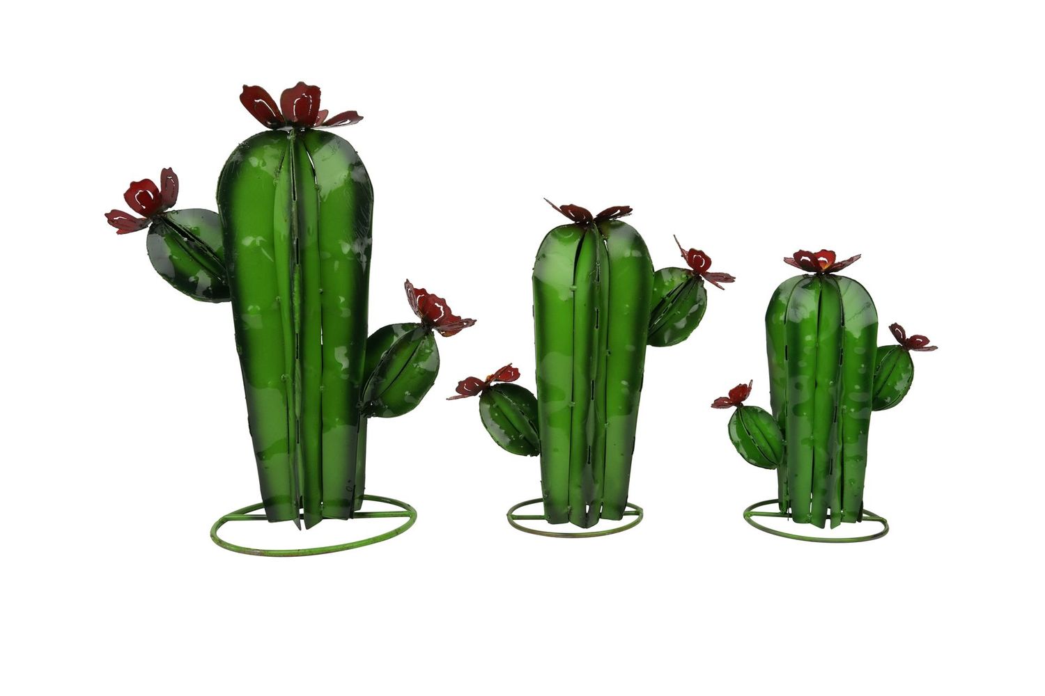 Green Sahuaro Metal Cactus-Garden-Yard Art-3 Sizes-Three Sizes-Hand Painted-Handmade-Garden Desert Decor-Green-NEW