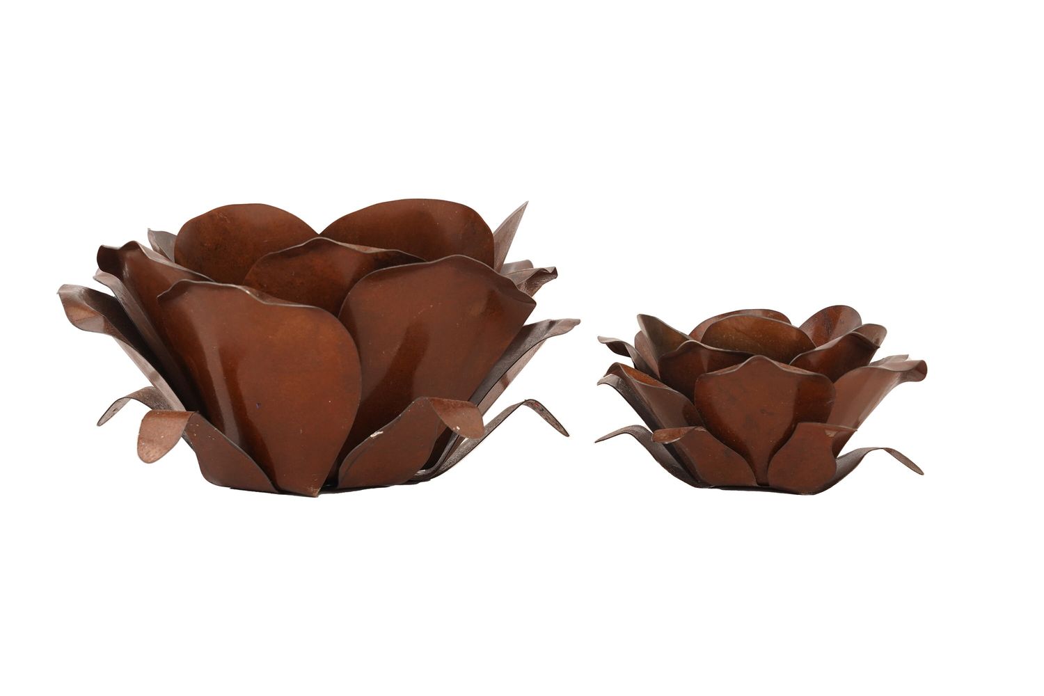 Handcrafted Farmhouse Metal Flower Blossom Candle Holders-Table Decor-Set of 2-Farmhouse-Farmhouse Kitchen-Handmade-Set of 2-CLEARANCE