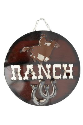 Ranch Western Cowboy Sign-WH-Horseshoe-Handmade-Western Wall Decor-15 in-Wall Decor-NEW