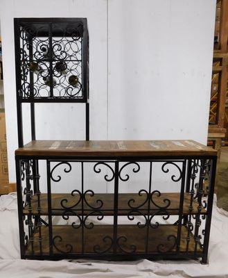 Rustic Wine Rack-Wood-Iron-#10-Display-Storage-Farmhouse-59W x 75H-New