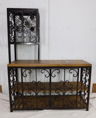 Rustic Wine Rack-Wood-Iron-#1-Display-Storage-Farmhouse-59W x 75H-New Rustic Wine Rack-Wood-Iron-#1-Display-Storage-Farmhouse-59W x 75H-New
