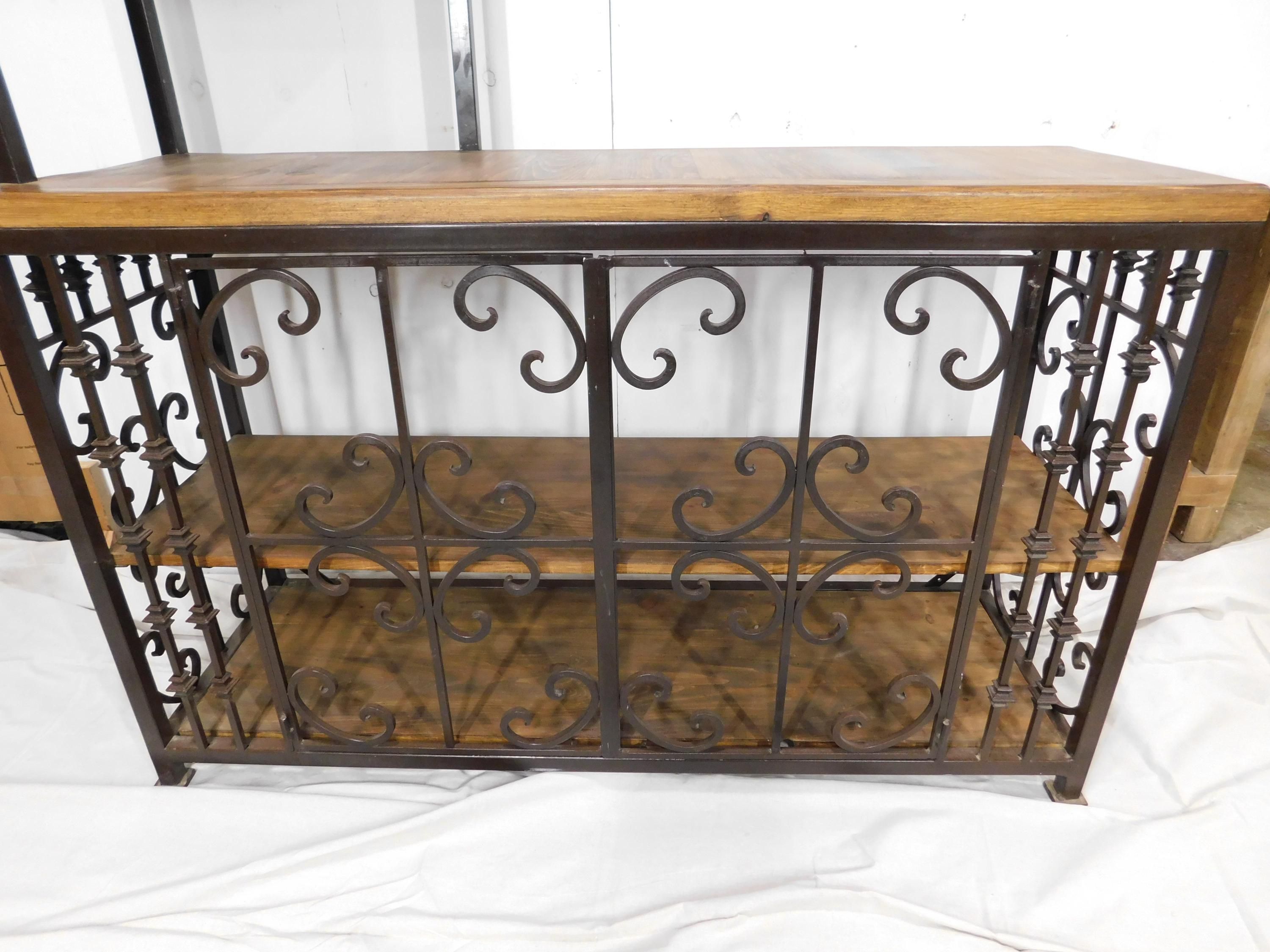 Rustic Wine Rack-Wood-Iron-#1-Display-Storage-Farmhouse-59W x 75H-New
