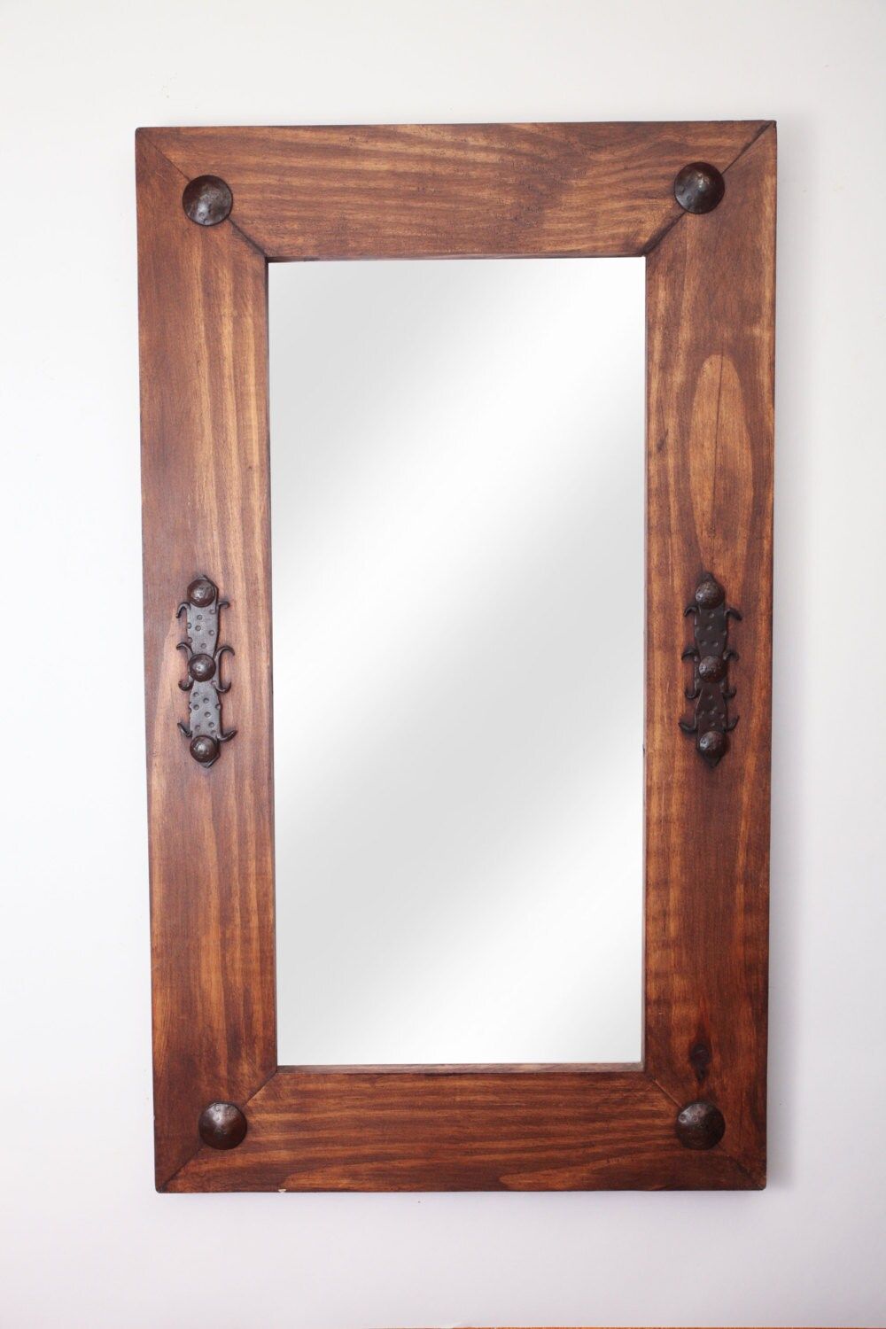 Vaquero Rustic Mirror-20x34 inches-Handmade-Natural Tone-Rustic Hardware-Wall Mirror-Spanish-Western-Custom