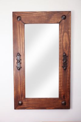 Vaquero Rustic Mirror-20x34 inches-Handmade-Natural Tone-Rustic Hardware-Wall Mirror-Spanish-Western-Custom
