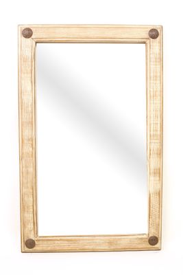 Shabby Creek Mirror-Wood-Handmade-Rustic-Wall-Clavos-Primitive-Vanity Accent Mirror-Farmhouse Chic-Industrial Loft-16 Sizes