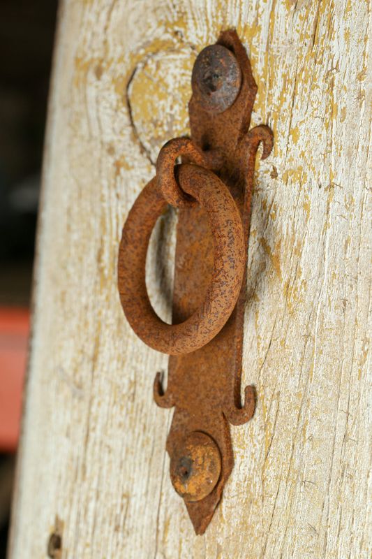 Rustic Door Hardware- Iron Door Handle #27-Mexican-Iron-Hand Hammered-Decorative Iron Hardware-3Wx6.5H in- Set of 4 PCS