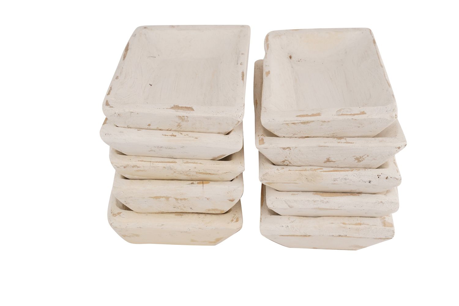 Home Decor #2-Sierra™ Mini Bowl-Farmhouse 6 x 10 inch Dough Bowl-Wood--Farmhouse Rectangular Sierra™ Bowl-#2-Home Decor Bowls-White-SALE